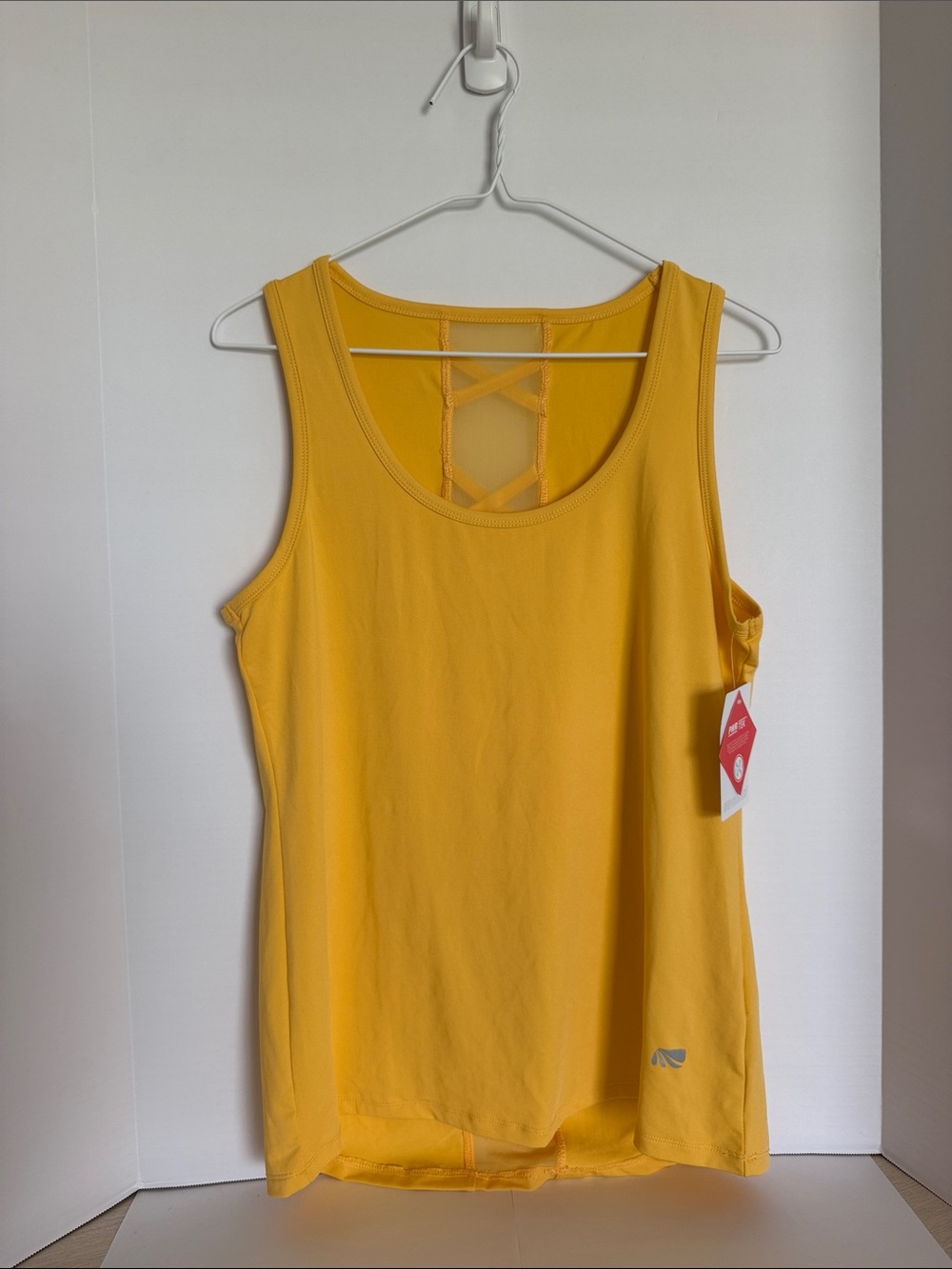 Marika Yellow Performance Tank with Lattice Back SMALL *NWT*